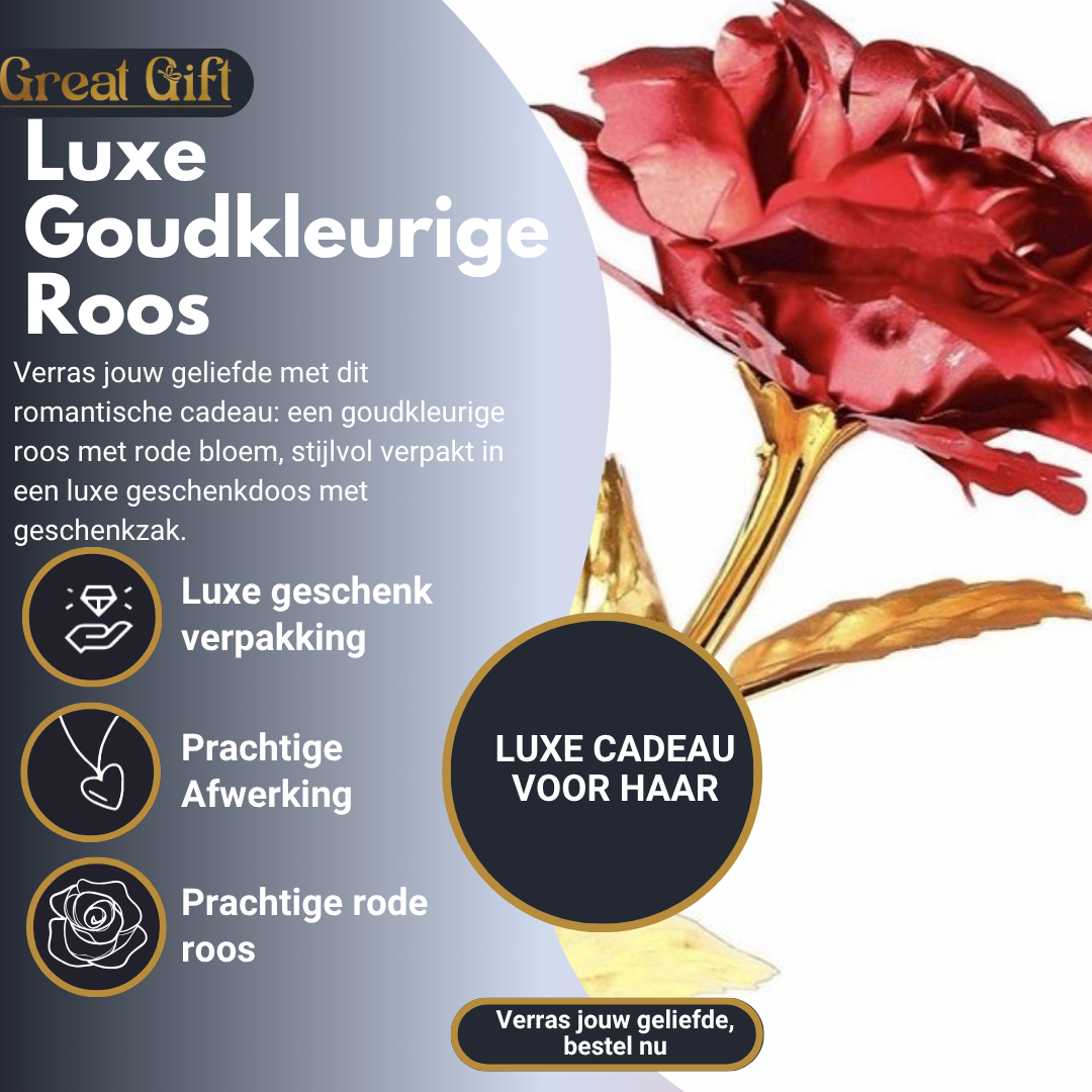 Gouden Roos Rood In Luxe Geschenkverpakking