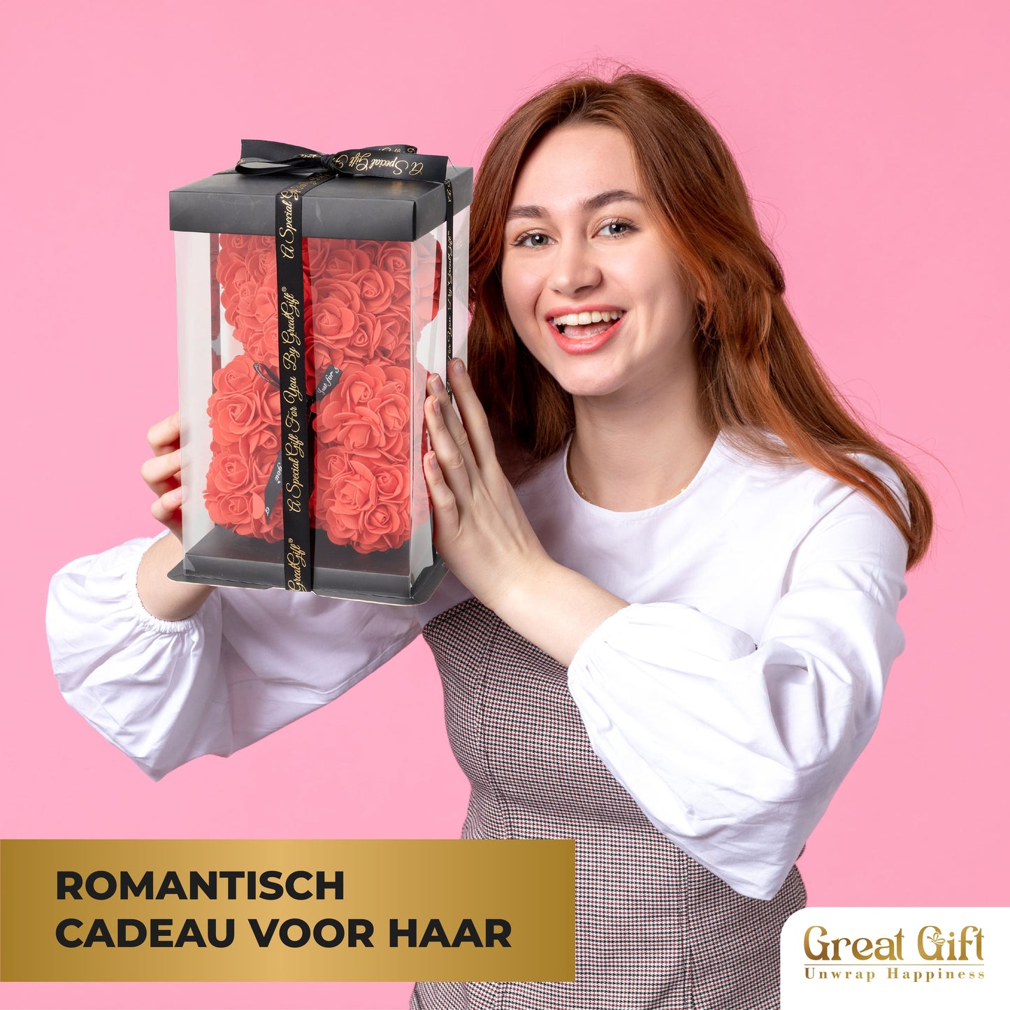 Rozenbeer Rood met rozenblaadjes