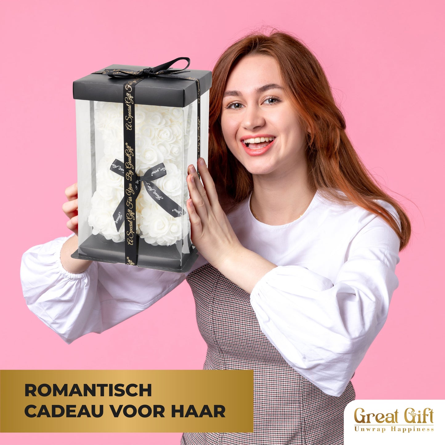Rozenbeer Wit met rozenblaadjes