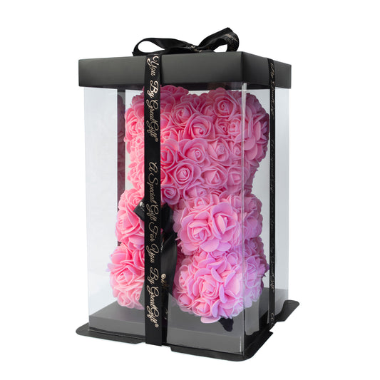Rozenbeer Roze met rozenblaadjes