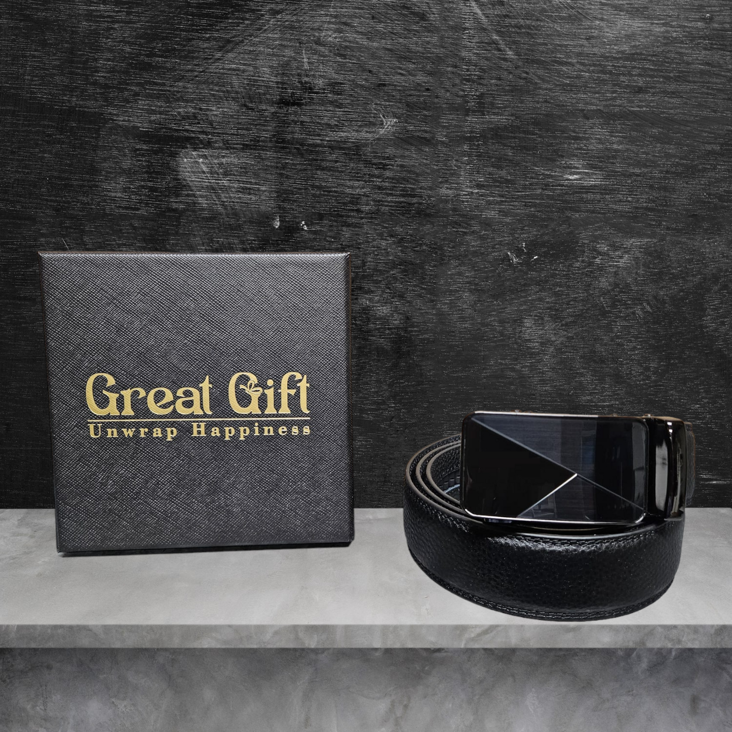 Luxe Zwart/Grijs Herenriem
