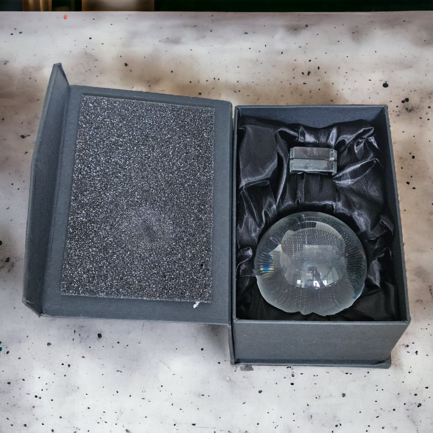 3D Kristal bol met Gegraveerd Sterrenstelsel
