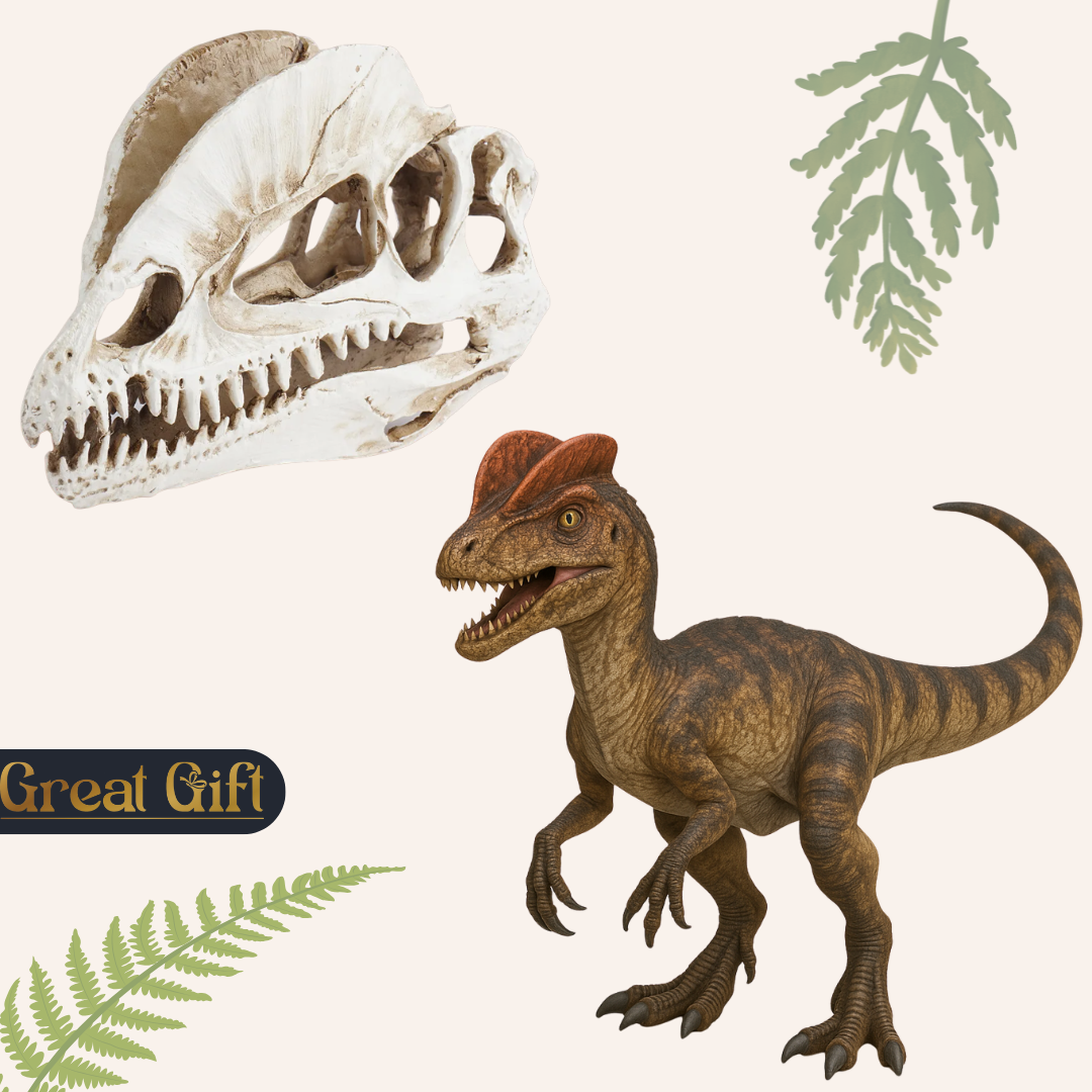 Dilophosaurus schedel in Geschenkdoos